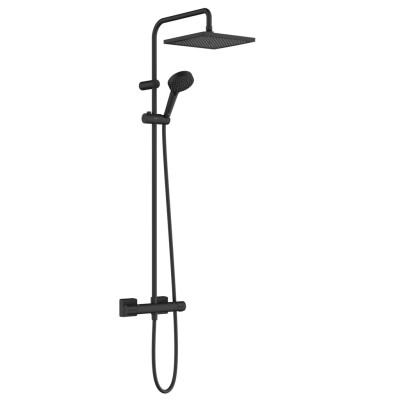 Душевая система Vernis Shape Showerpipe 240 1jet EcoSmart с термостатом, Matt Black (26429670)