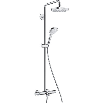 Душевая система Croma Select E 180 2jet Showerpipe с термостатом для ванны, белый/хром (27352400)