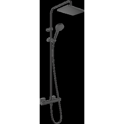 Душова система Vernis Shape Showerpipe 230 1jet з термостатом Matt Black (26286670)