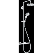 Душова система Croma Select S 180 2jet Showerpipe EcoSmart з термостатом, 9 л/хв, білий/хром (27254400)