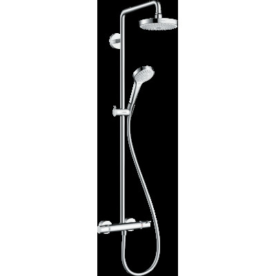Душова система Croma Select S 180 2jet Showerpipe EcoSmart з термостатом, 9 л/хв, білий/хром (27254400)