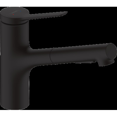 Змішувач Zesis M33 150 2jet кухонний з витяжним виливом (74800670) Matt Black