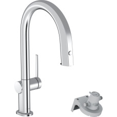 Змішувач Aqittura M91 FilterSystem 210 1jet pull-out Sbox кухонний (76826000) Chrome