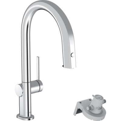 Змішувач Aqittura M91 FilterSystem 210 1jet pull-out Sbox кухонний (76826000) Chrome