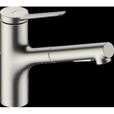 Змішувач Zesis M33 150 2jet кухонний з витяжним виливом (74800800) Stainless Steel Finish