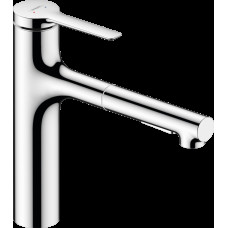Змішувач Zesis M33 160 2jet кухонний з витяжним виливом sBox Lite (74804000) Chrome