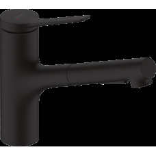Змішувач Zesis M33 150 2jet кухонний з витяжним виливом sBox Lite (74803670) Matt Black