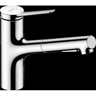 Змішувач Zesis M33 150 2jet кухонний з витяжним виливом (74800000) Chrome