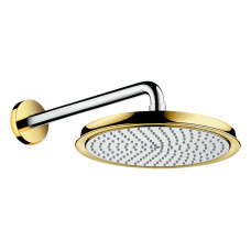 Верхний душ Raindance Classic AIR 240 мм с держателем 383 мм, Chrome/Gold Optic (27424090)