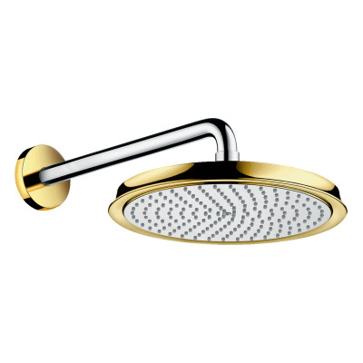 Верхний душ Raindance Classic AIR 240 мм с держателем 383 мм, Chrome/Gold Optic (27424090)