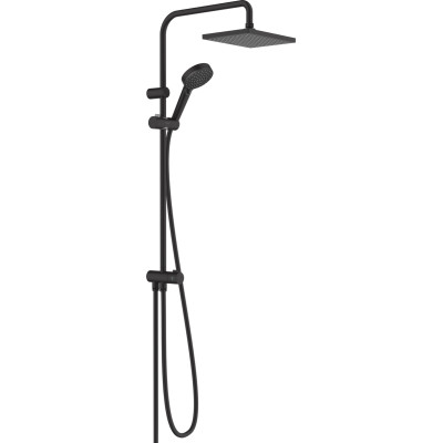 Душова система Vernis Shape Showerpipe 230 1jet Reno EcoSmart без змішувача, Matt Black (26289670)