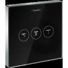 Перемикач ShowerSelect Glass на 3 клавіші, чорний/хром (15736600)