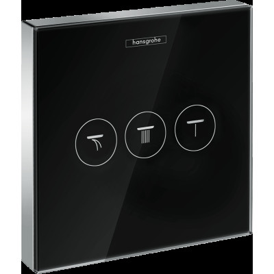 Перемикач ShowerSelect Glass на 3 клавіші, чорний/хром (15736600)