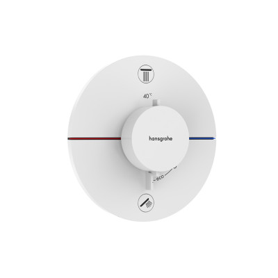 Термостат прихованого монтажу ShowerSelect Comfort S на 2 функції, Matt White (15554700)