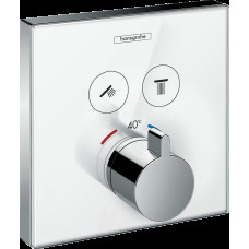 Термостат прихованого монтажу ShowerSelect Glass на 2 клавіші, білий/хром (15738400)