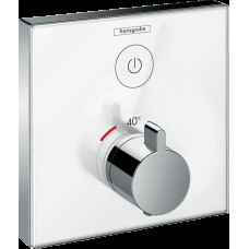 Термостат скрытого монтажа ShowerSelect Glass на 1 клавишу, белый/хром (15737400)