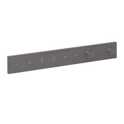 Термостат скрытого монтажа RainSelect на 5 клавиш, Brushed Black Chrome (15384340)