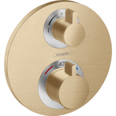 Термостат скрытого монтажа Ecostat S, запорно-переключающий вентиль, 2-х режимный (15758140) Brushed Bronze