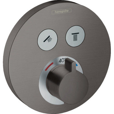 Термостат скрытого монтажа ShowerSelect S на 2 клавиши Brushed Black Chrome (15743340)