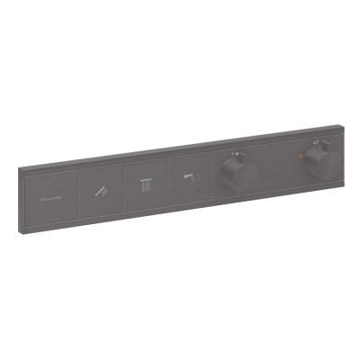 Термостат прихованого монтажу RainSelect на 3 клавіші, Brushed Black Chrome (15381340)
