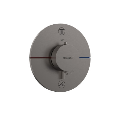 Термостат прихованого монтажу ShowerSelect Comfort S на 2 функції, Brushed Black Chrome (15554340)