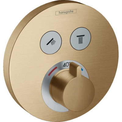 Термостат скрытого монтажа ShowerSelect S на 2 клавиши Brushed Bronze (15743140)