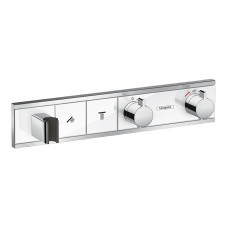 Термостат скрытого монтажа RainSelect на 2 клавиши White/Chrome (15355400)