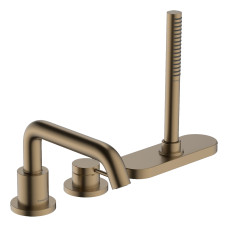Смеситель Tecturis S врезной на край ванны на 3 отверстия с sBox, Brushed Bronze (73447140)