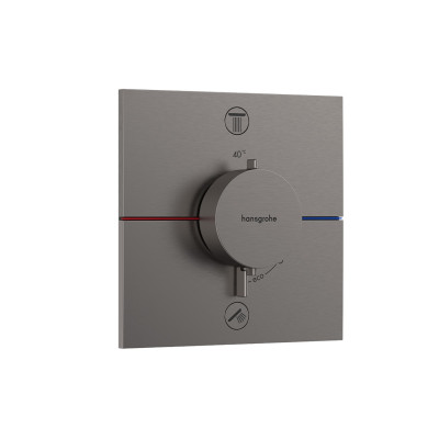 Термостат прихованого монтажу ShowerSelect Comfort E на 2 функції, Brushed Black Chrome (15572340)