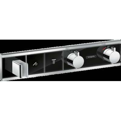 Термостат скрытого монтажа RainSelect на 2 клавиши Black/Chrome (15355600)