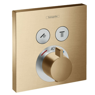 Термостат скрытого монтажа ShowerSelect на 2 клавиши Brushed Bronze (15763140)