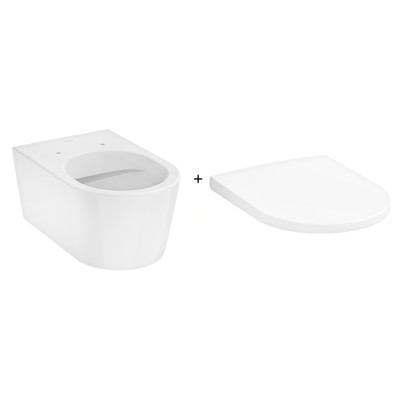 Унітаз підвісний EluPura S 540 мм AquaFall Flush 60193450 + сидіння soft close 60148450