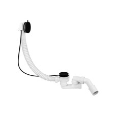 Сифон для ванны SLIM полуавтомат. N-образный, с ревизией, черный MP31SSF-MBBR