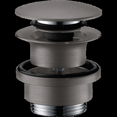 Донний клапан для умивальників з переливом push-open Brushed Black (50100340)