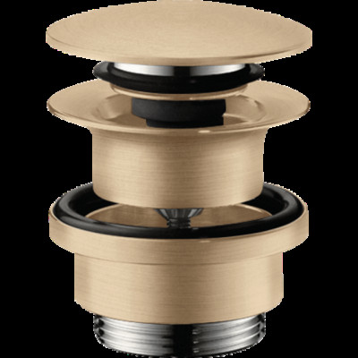 Донний клапан для умивальників з переливом push-open Brushed Bronze (50100140)