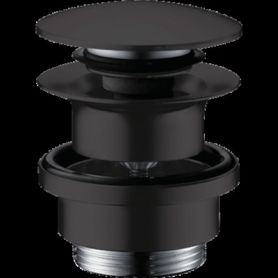 Донний клапан для умивальників з переливом push-open Matt Black (50100670)