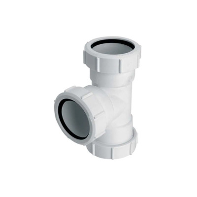 Тройник пластиковый d40 с гайками 40E-WH
