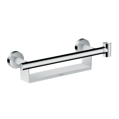 Поручень Comfort с полочкой и держателем для душа, White/Chrome (26328400)
