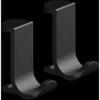 WallStoris Гачок для рушників широкий (2 штуки) 3.9 x 3.2 x 1.8 см Matt Black (27914670)