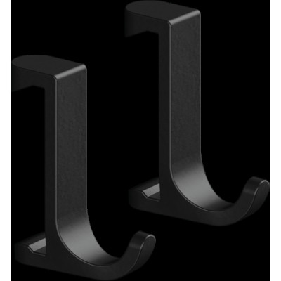 WallStoris Крючок для полотенец тонкий (2 штуки) 3.9 x 3.2 x 1.0 см Matt Black (27929670)