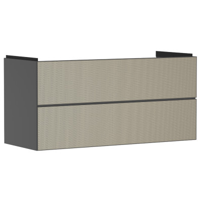 Тумба під умивальник Xevolos E 1180/475 з 2-ма шухлядами, Slate Matt Grey/Front Patterned Bronze (54186390)