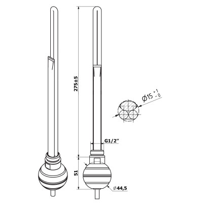 Електронагрівач ТЕН REG 200W для рушникосушки
