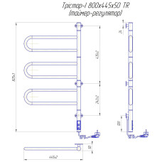 Електрична рушникосушарка Тристар-I 800х445/55 TR