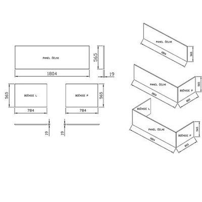 Панель до ванни бокова ліва 80 L City Slim (X000001063), RAVAK