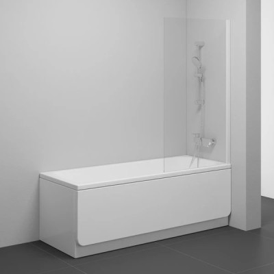 Шторка для ванны неподвижная одноэлементная NVS1-80 Transparent White 7O840100Z1 RAVAK