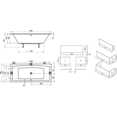 Ванна прямокутна FORMY 02 Slim 180x80 RAVAK