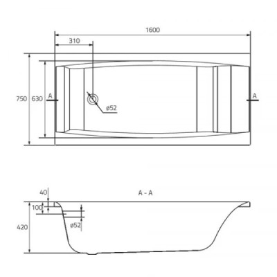 Ванна прямоугольная Virgo 160x75, Cersanit Ванна прямоугольная Virgo 160x75, Cersanit