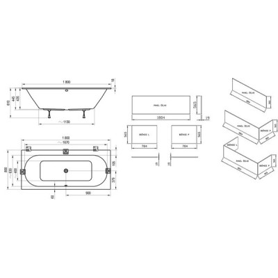 Ванна прямокутна CITY SLIM 180x80, RAVAK Ванна прямокутна CITY SLIM 180x80, RAVAK
