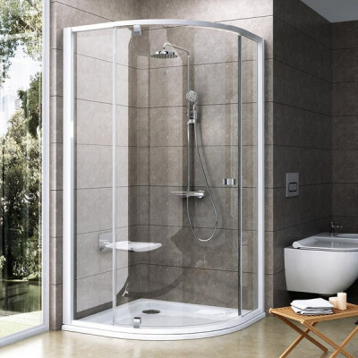 Душевая кабина полукруглая PIVOT PSKK3-100 Transparent, (376AA100Z1) RAVAK