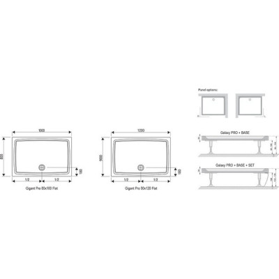 Душовий піддон GIGANT PRO 100x80 Flat, RAVAK Душовий піддон GIGANT PRO 100x80 Flat, RAVAK